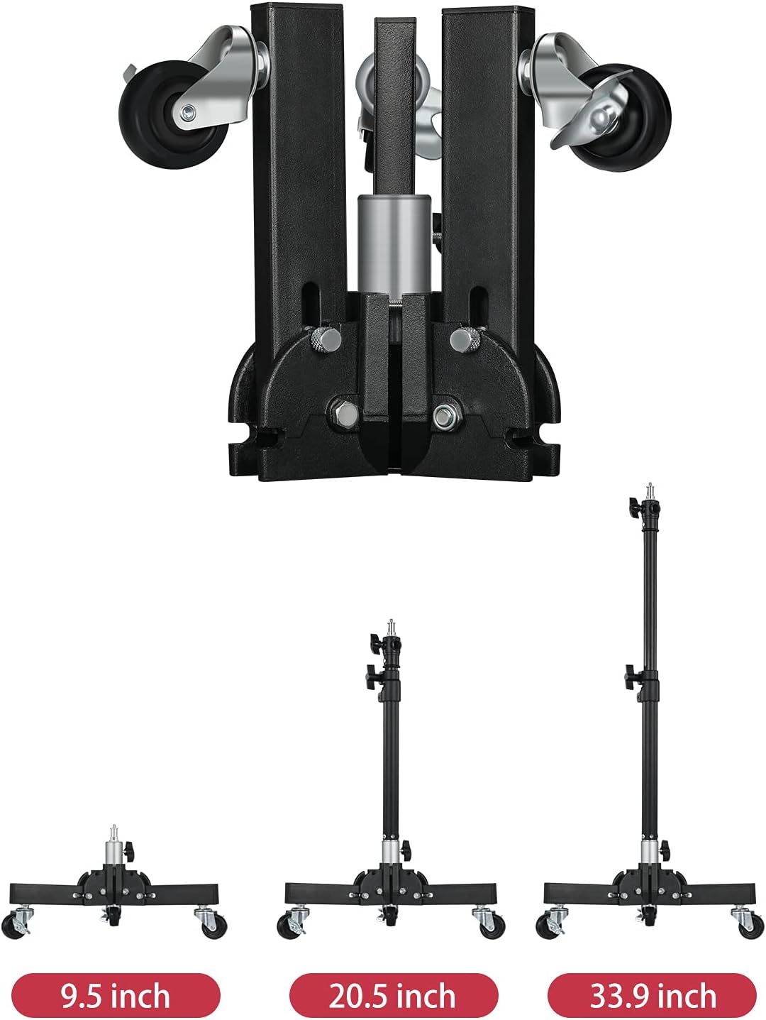 Photography Tripod Light Stand Base with Casters U83551