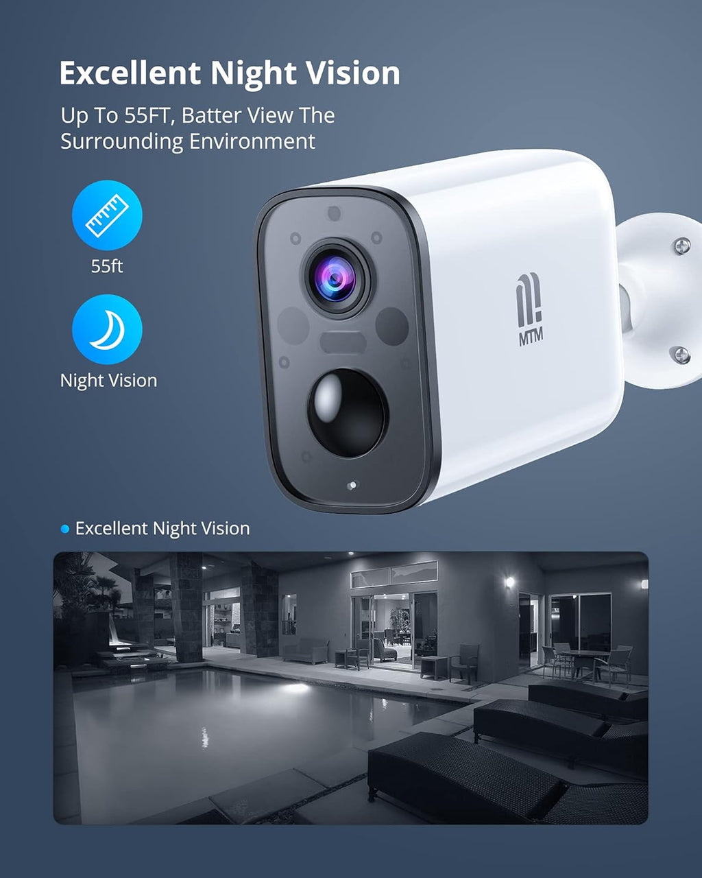 Wireless Outdoor Security Camera 1080P Night Vision IP66 Waterproof C966