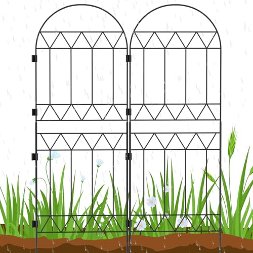 10 Pack Rustproof Metal Garden Fence Panels W302