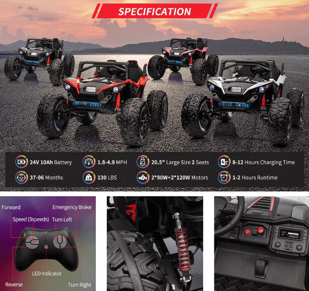 24V Ride on Car 2 Seats UTV with Remote Control J1199
