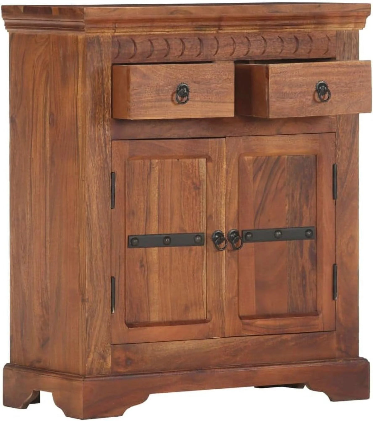 Solid Acacia Wood Sideboard Cabinet with 2 Drawers and 2 Doors H584