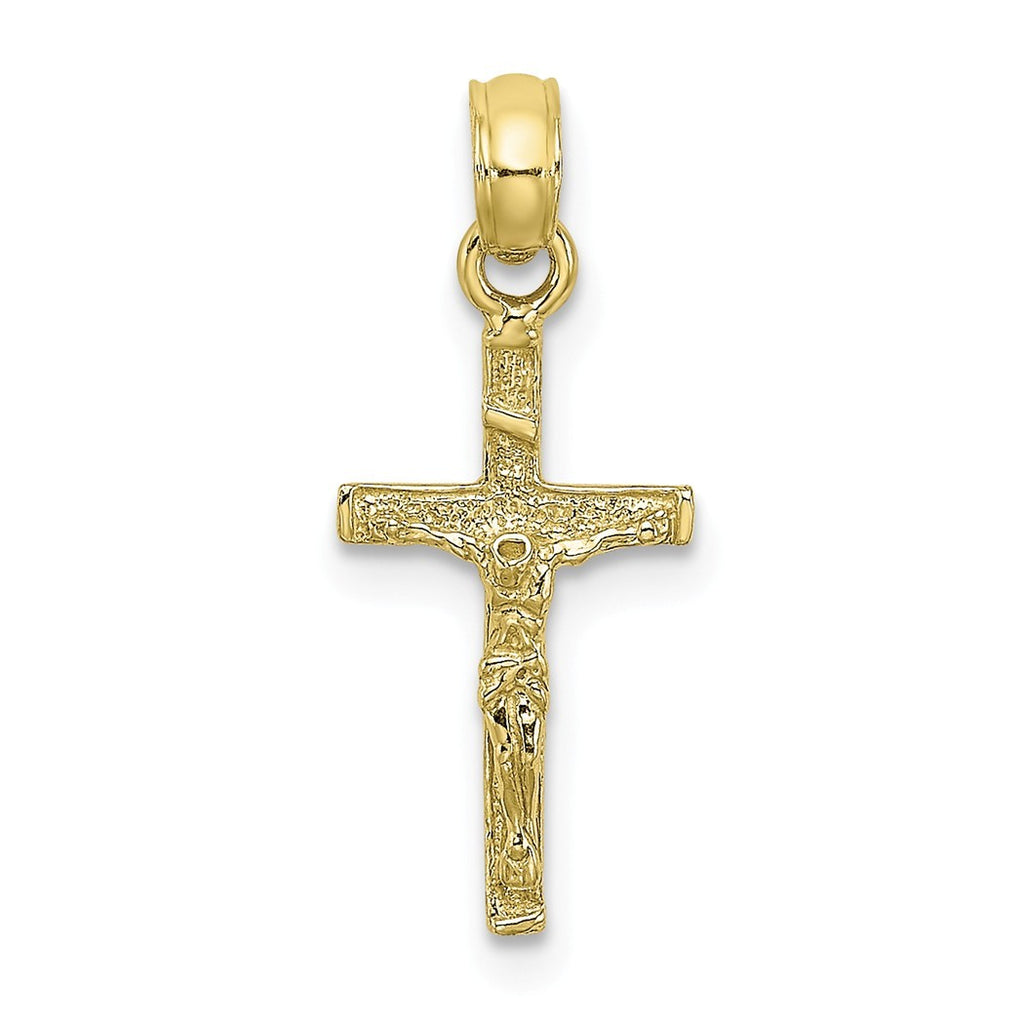 10k Gold Mini Crucifix Pendant Necklace O363