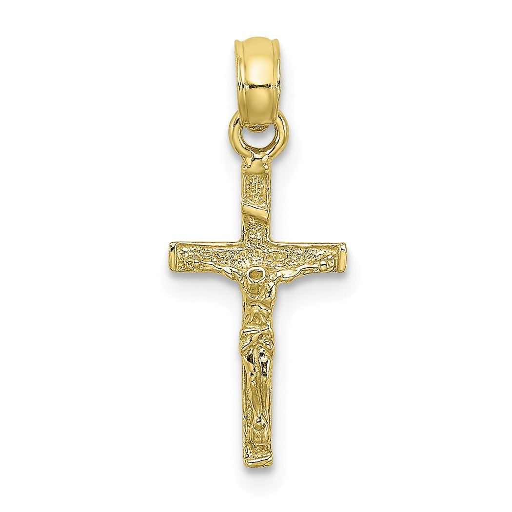 10k Gold Mini Crucifix Pendant Necklace O363