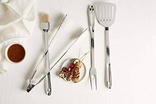 Stainless Steel BBQ Tool Cookware Set, 4-Piece, Silver X696109