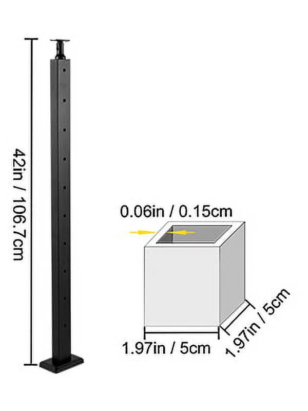 Black Cable Railing Post V31913