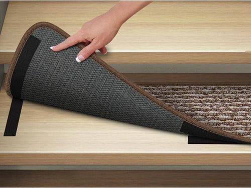 15 Pc Attachable Carpet Stair Treads Praline Brown 8 in. x 27 in. I6275
