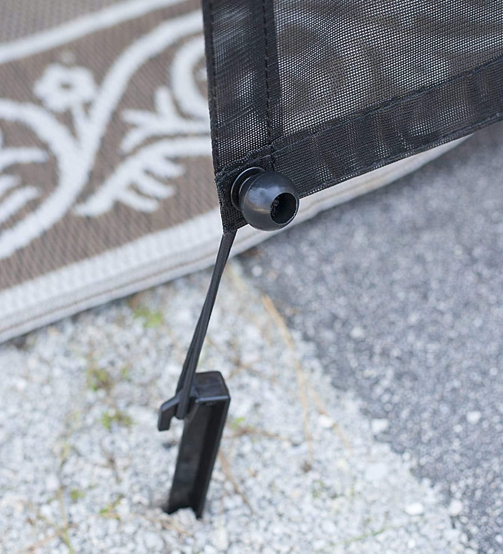 Black Mesh RV Awning Shade Screen with Zipper 10' x 9' Y296