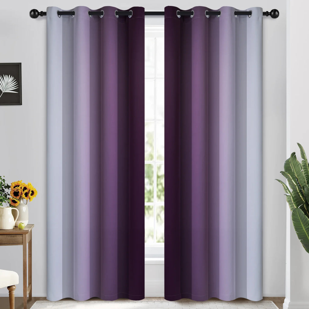 Purple Blackout Ombre Curtains, 52x84 inches, 2 Panels A806019