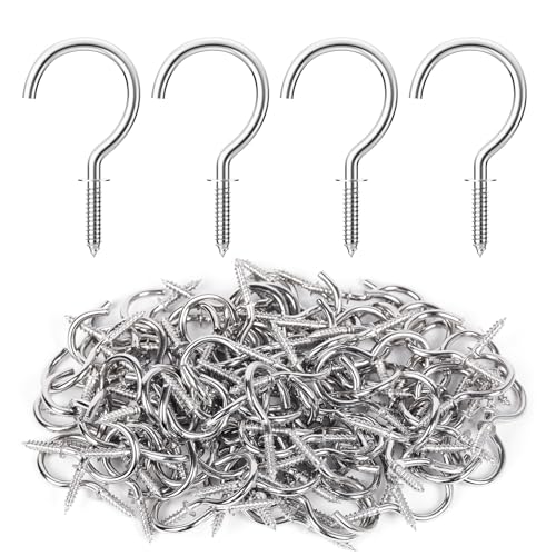100 Pcs 1 Inch Metal Cup Hooks Screw Hooks - Bronze O852