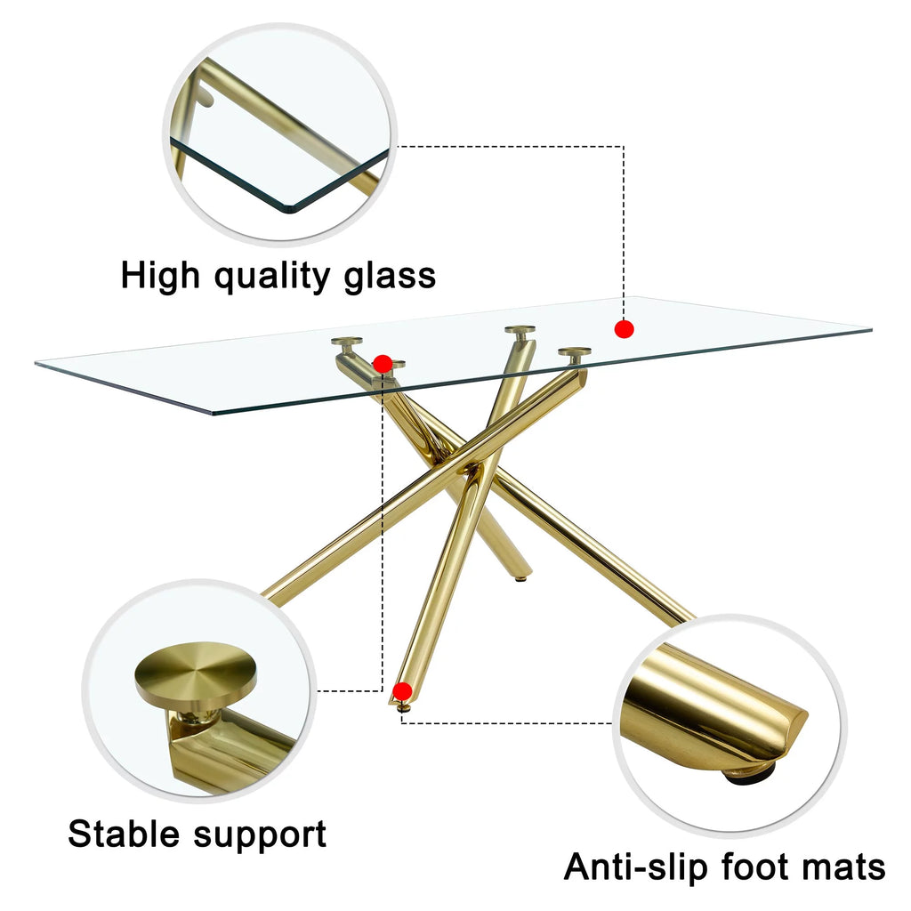Glass Dining Table for 6-8 Person V18705
