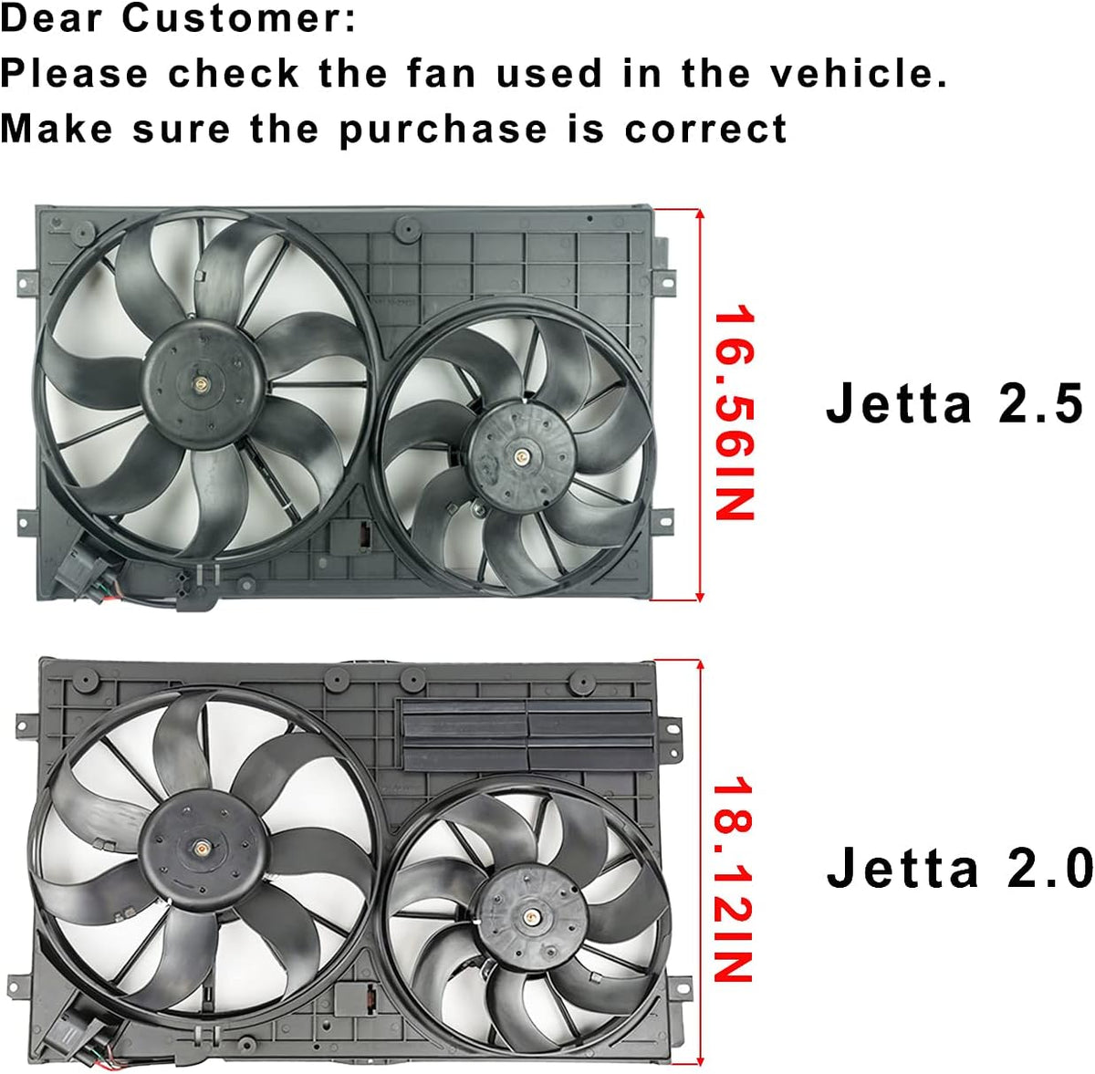 Dual Radiator & Condenser Cooling Fan Assembly for Volkswagen Jetta 2.0L VW Tiguan Audi A3 TT U239468