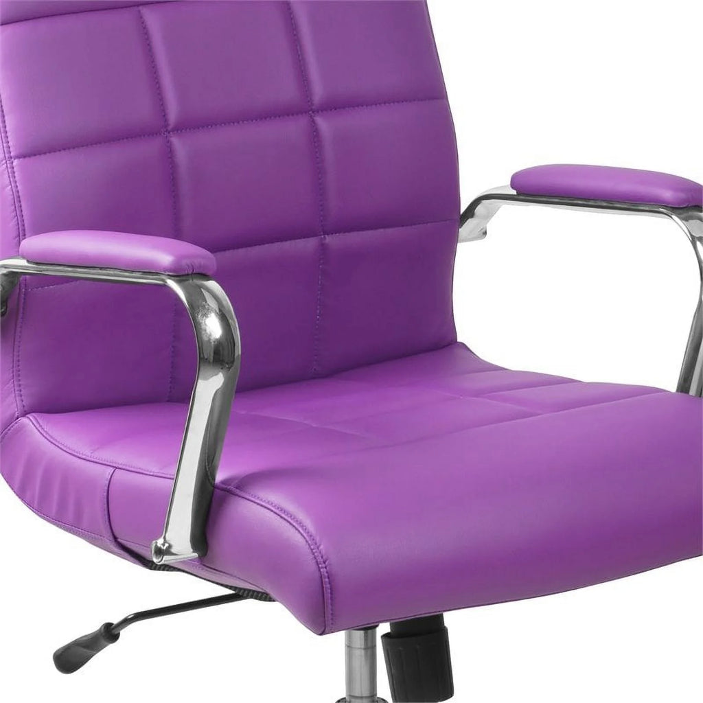Purple Faux Leather Swivel Office Chair B384726