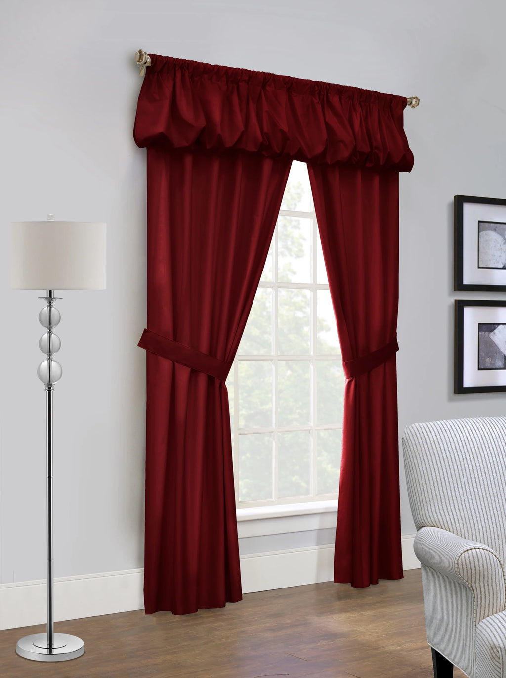Burgundy 80" x 63" Window Dressing Set H78979