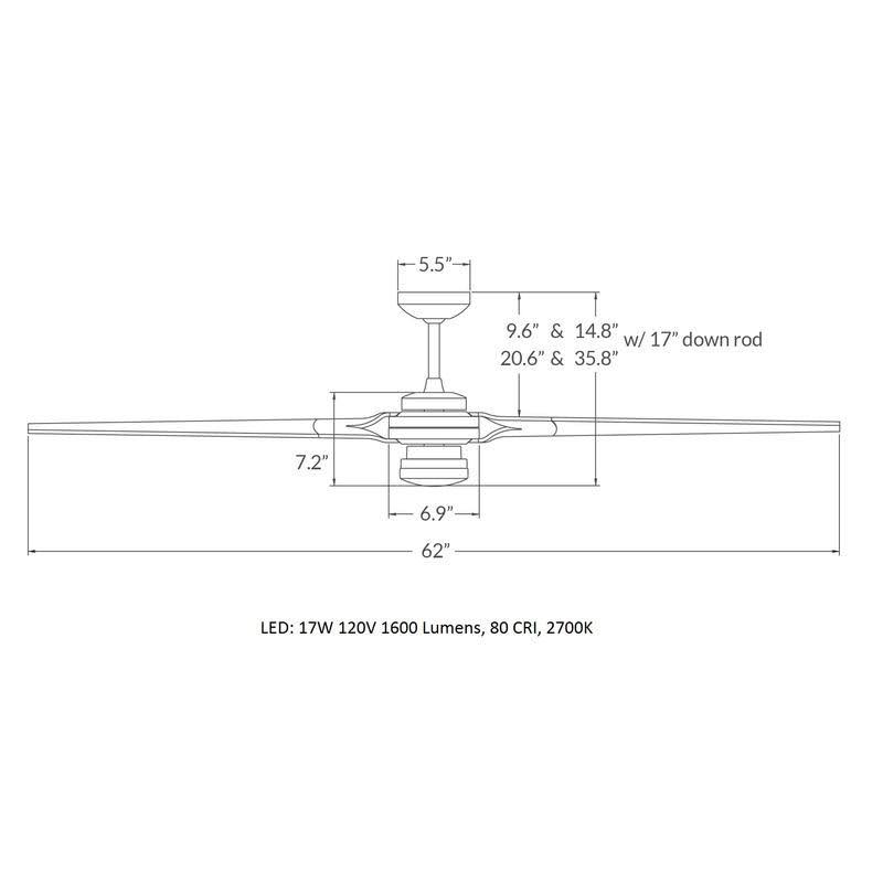 Torsion 62x22 Ceiling Fan O284128