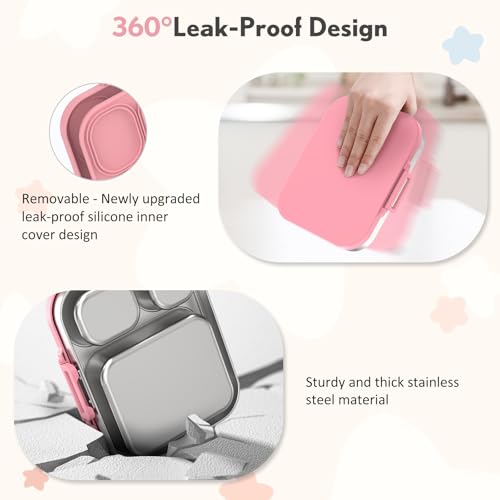 3 Compartment Leak Proof Stainless Steel Bento Box E221376