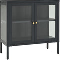 Anthracite Steel and Glass Sideboard C9655