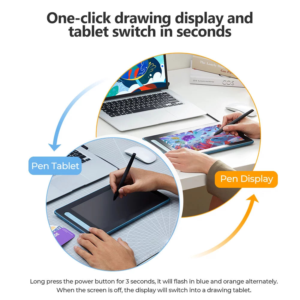 Blue Graphics Tablet with Screen Drawing Tablet K59307