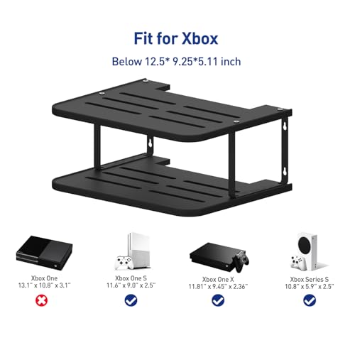 Black Projector Wall Shelf Double Shelf Stand U343573