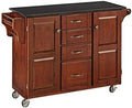 Granite Top Kitchen Cart in Cherry Y962490