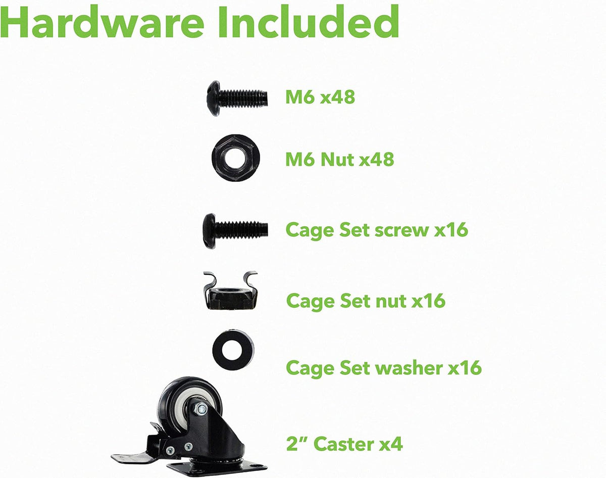 42U 4-Post Open Frame Server Network Rack with Casters Black F5448