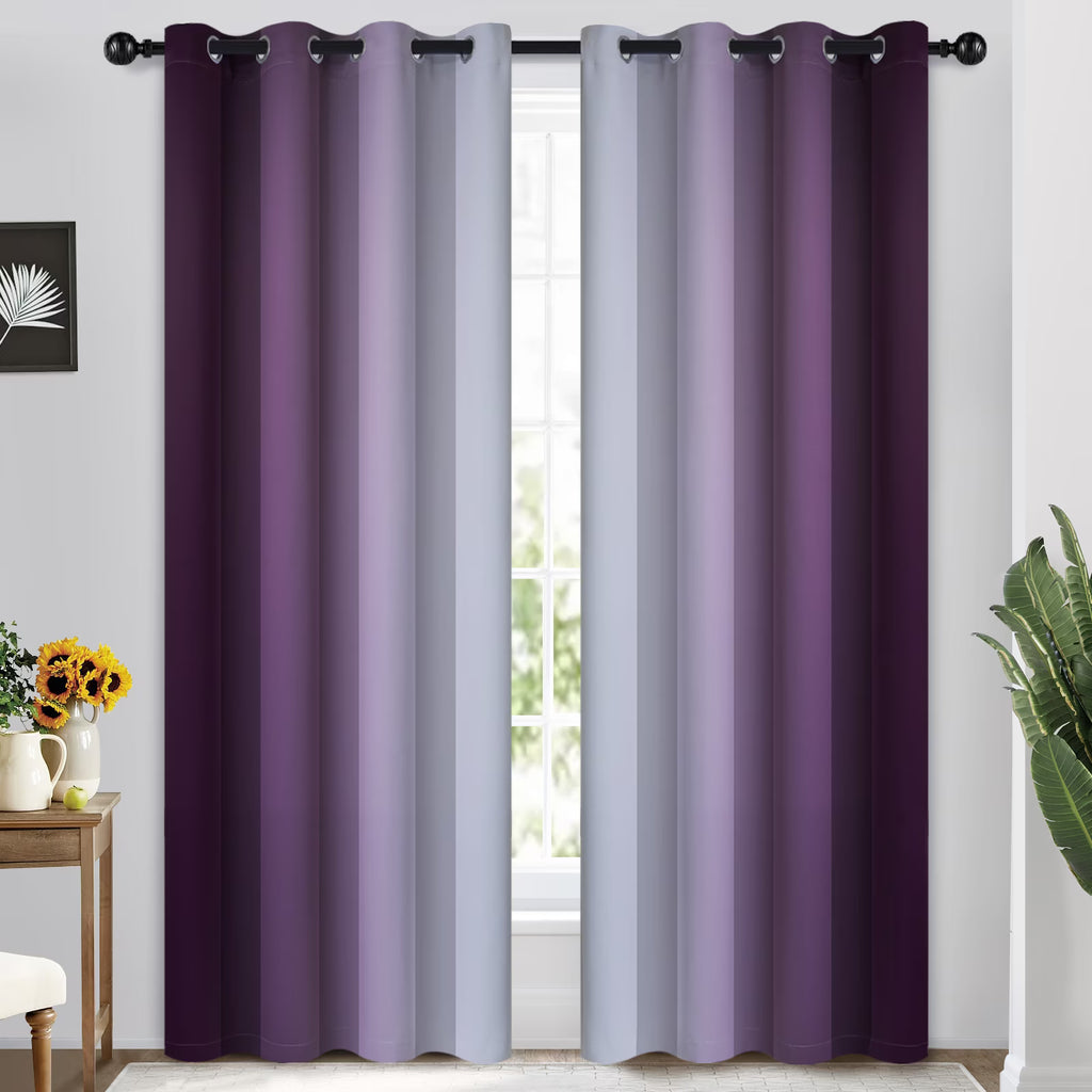 Purple Blackout Ombre Curtains, 52x84 inches, 2 Panels A806019