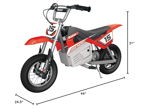 Red Kids Electric Motocross Bike, 14 Mph, 60 Min Runtime V744777