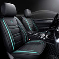 Black-White Leather Car Seat Covers 5 Seats Full Set C4461