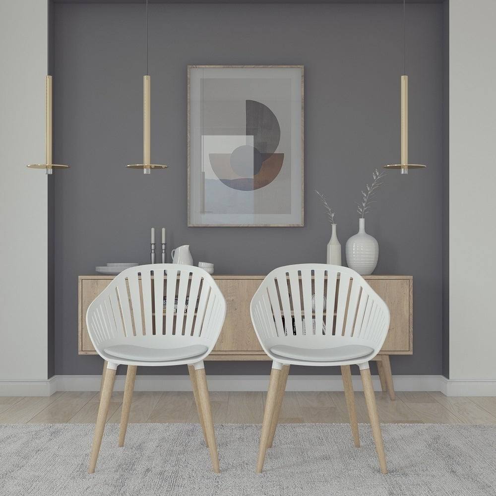 White Wood Dining Arm Chair R6936