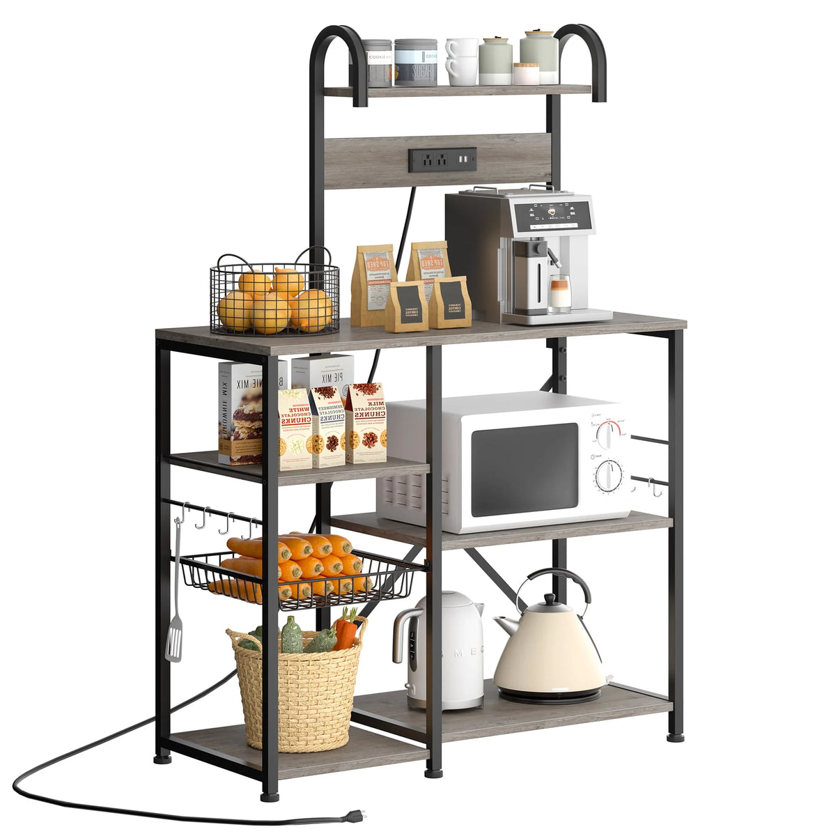 6 Tier Kitchen Bakers Rack with Power Outlet B433