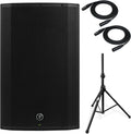 15-Inch Powered Loudspeaker Bundle with Tripod Stand & 2 XLR Microphone Cables B704