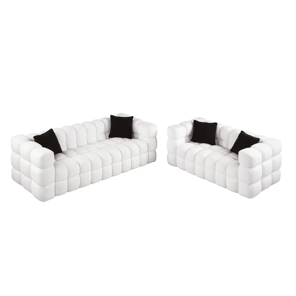 White 3+2 Sofa Set D57392