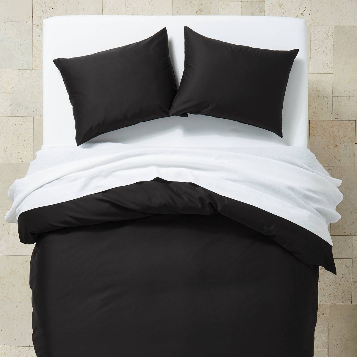 Full/Queen Supima Washed Sateen Duvet & Sham Set Washed Black P282146