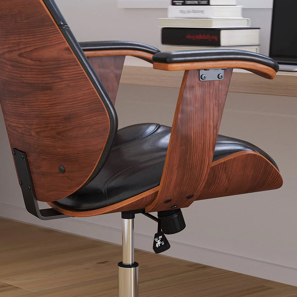 Black Faux Leather Ergonomic Office Chair H4275