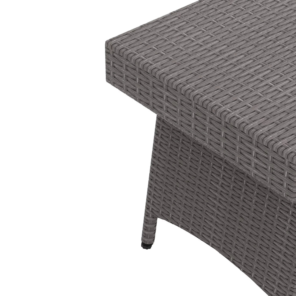 Gray All Weather PE Rattan Wicker Outdoor Folding Side Table Y609