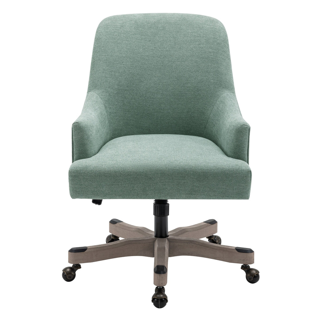 Mint Fabric Office Chair with Wood Base S212