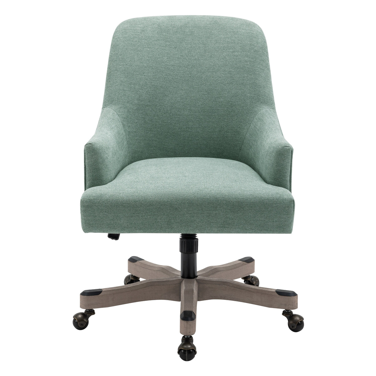 Mint Fabric Office Chair with Wood Base S212