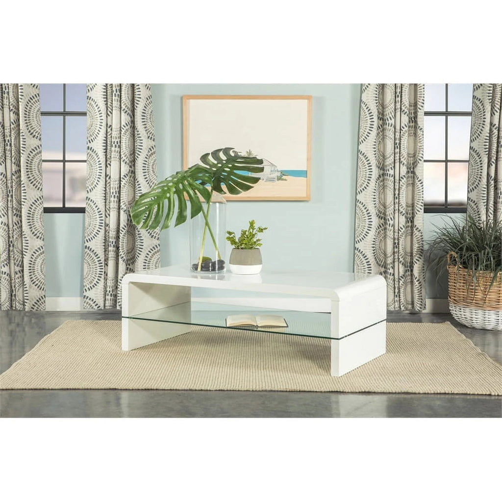 White High Gloss Wood Coffee Table D530271
