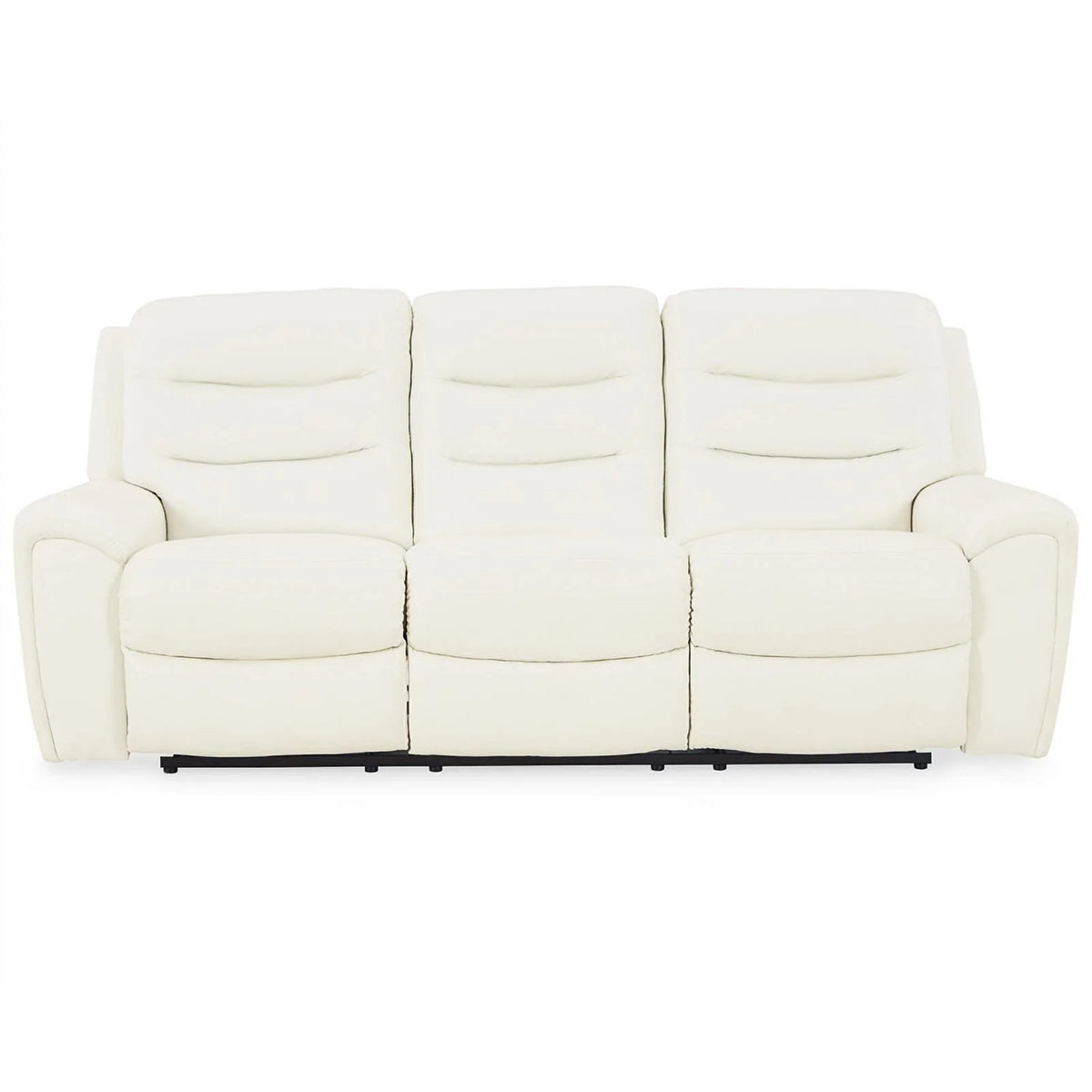 White Faux Leather Power Reclining Sofa L832