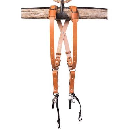 Tan Leather Medium Two-Camera Harness T159