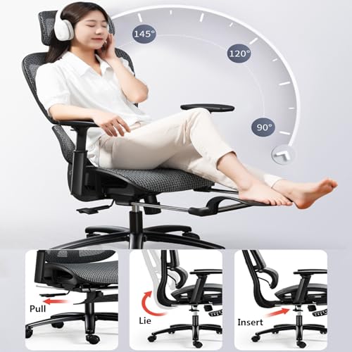 Ergonomic Mesh Swivel High Back Office Chair with Lumbar Support Adjustable Headrest M359
