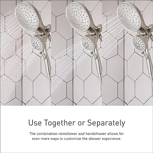 Spot Resist Brushed Nickel Six-Function Handheld Showerhead Q86555