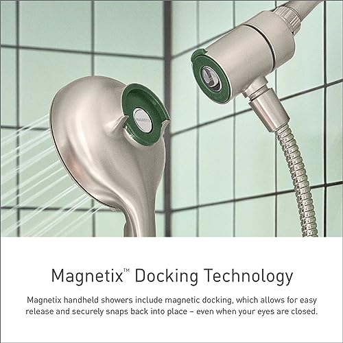 Spot Resist Brushed Nickel Six-Function Handheld Showerhead Q86555