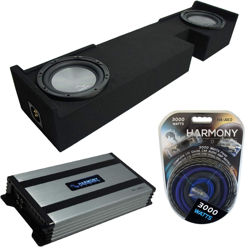 Compatible with Ford F-150 Extended/Super Super Cab Truck 2000-2003 Dual 10 Sub Box Enclosure & 1600W Amplifier C1611