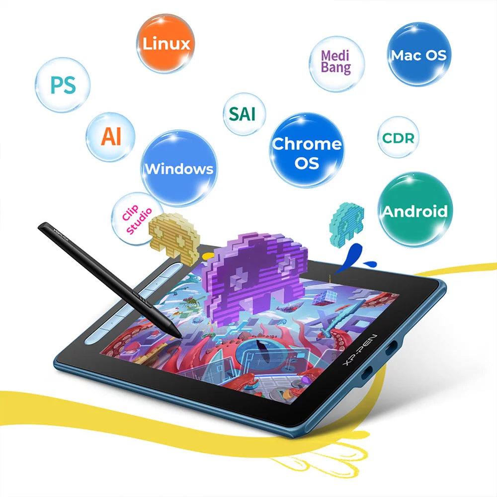 Blue Graphics Tablet with Screen Drawing Tablet K59307