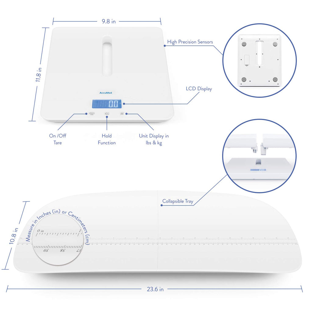 Baby Scale, Pet Scale, Toddler Scale, Digital Scale, Blue Backlight L980379
