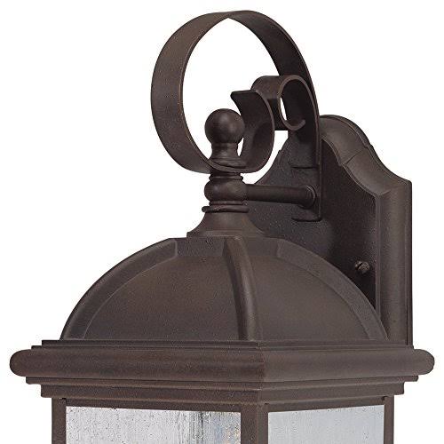 One-Light Exterior Wall Lantern Textured Rust Patina Cast Aluminum I54028