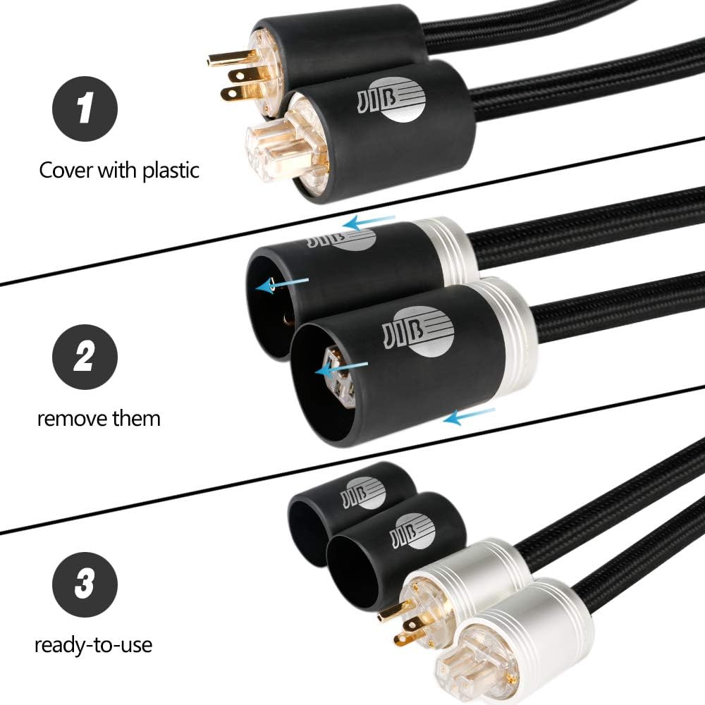 4N OFC Male to Female Power Cable US Plug 3.2ft D7233