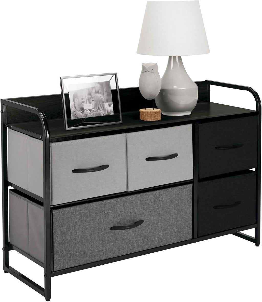 Horizontal Storage Dresser Unit with 5 Removable Fabric Drawers P324