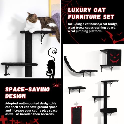 Black Cat Wall Shelves Set of 5 C765713