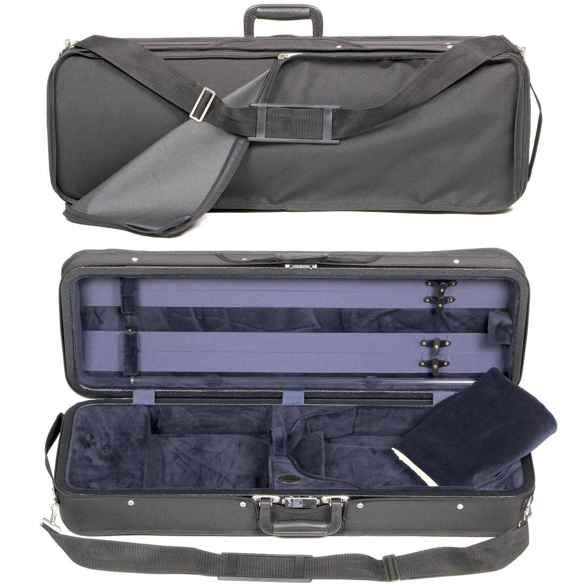 Blue Velour Oblong Suspension Violin Case Q587
